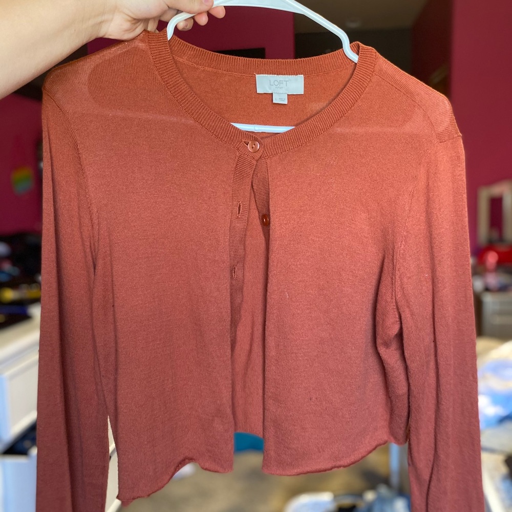 Red cropped sweater